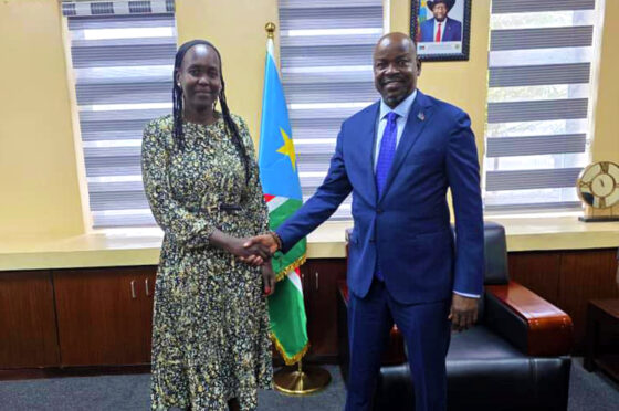 Hon. Atong Kuol Manyang Juuk visits Vice President H.E Dr. Benjamin Bol Mel